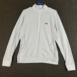 Vintage Nike Light Blue 1/4 Zip Pullover Active Long Sleeve Sweater Womens Large